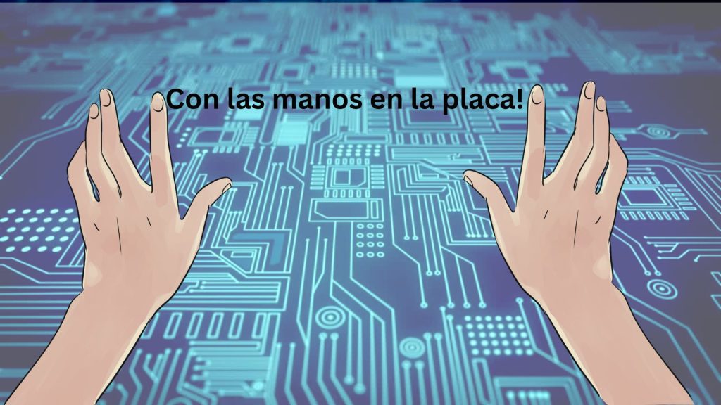 Con las manos en la placa